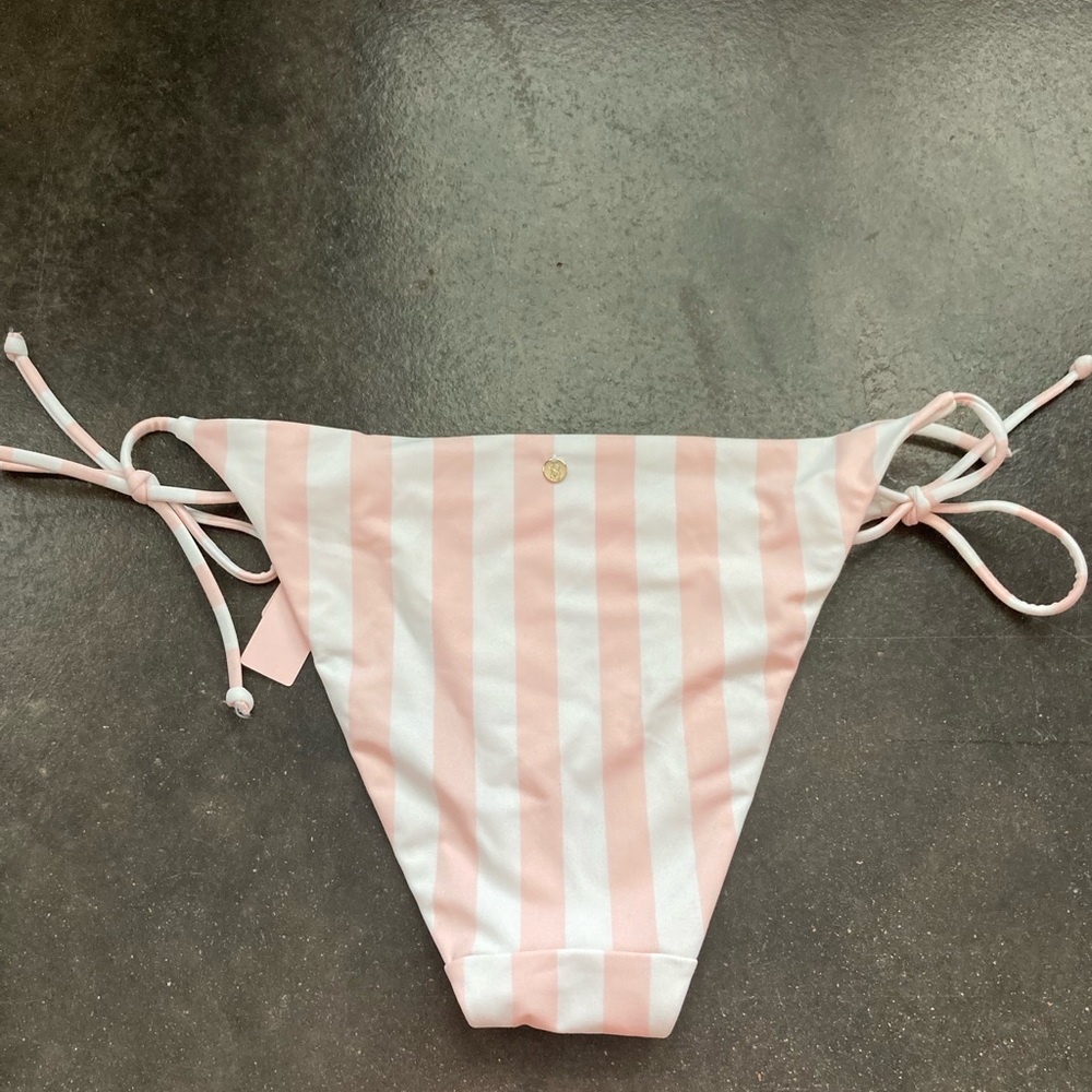 Victoria's Secret Pink&White Striped High Waisted Cheeky Bikini Bottom- Size S - Picture 4 of 5